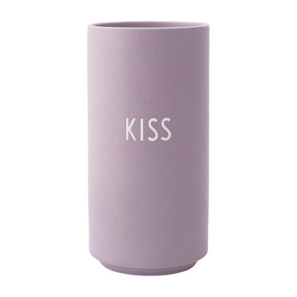 Лилава порцеланова ваза Kiss, височина 11 cm Favourite - Design Letters