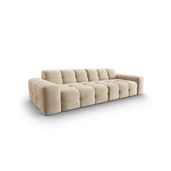 Бежов кадифен диван 255 cm Kendal - Micadoni Home-image-3