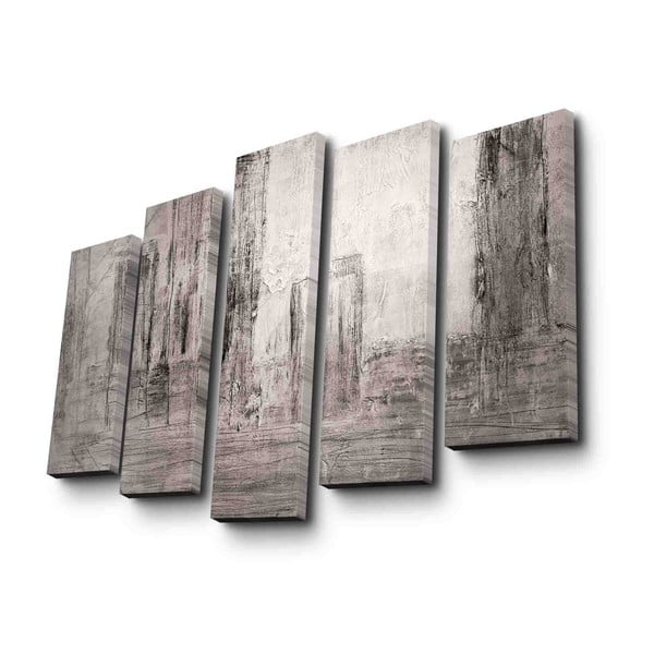 5 парчета изкуство за стена върху платно Grey Mood - Canvart
