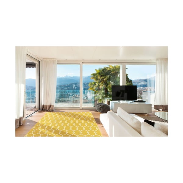 Жълт килим за открито , 133 x 190 cm Trellis - Floorita-image-3