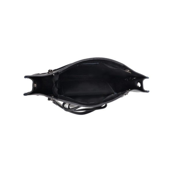Черна кожена чанта Mangotti Larissa - Mangotti Bags-image-2