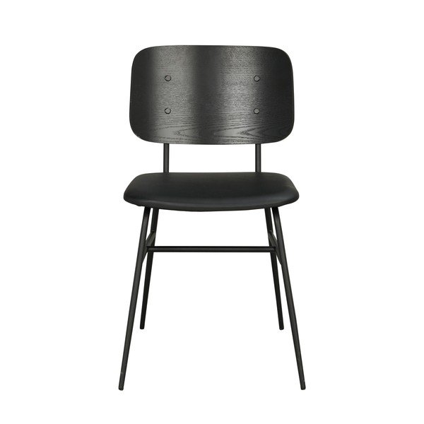 Черен трапезен стол с черна седалка Brent - Rowico-image-2