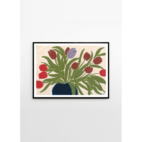 Постер 70x50 cm Tulips in a Blue Vase – Anine Cecilie Iversen – The Poster Club-image-4