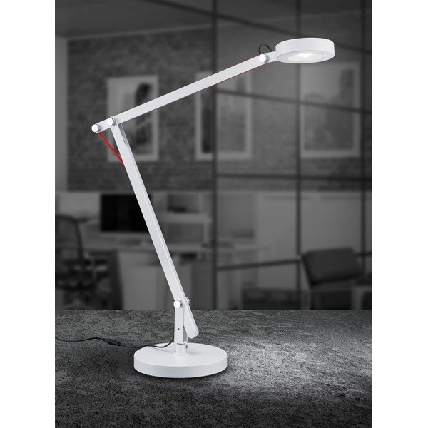 Бяла LED настолна лампа с огъваща се структура (височина 90 cm) Amsterdam – Trio-image-3