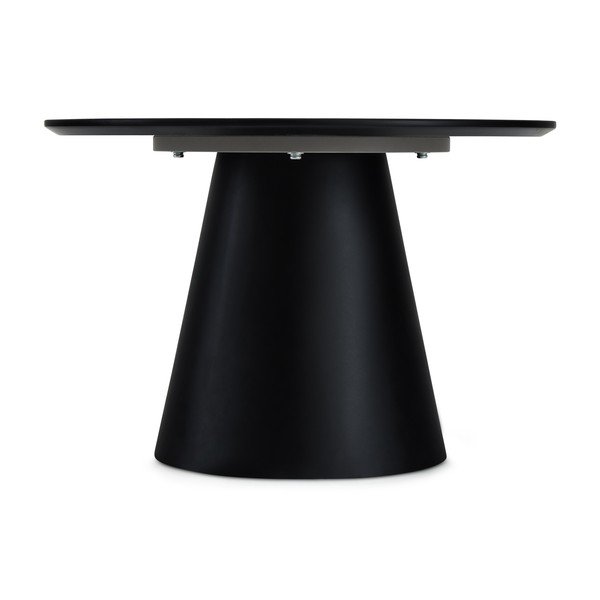 Черна/светлосива масичка за кафе с плот от имитация на мрамор ø 60 cm Tango – Furnhouse-image-2