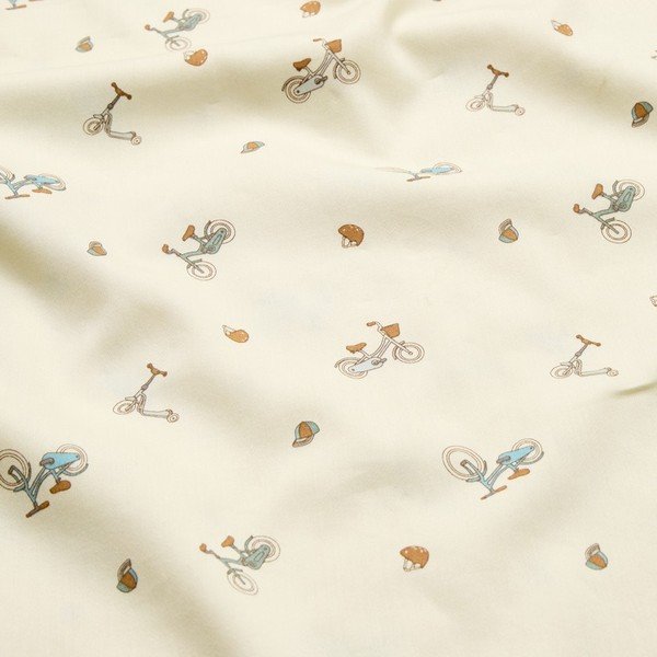 Светложълто единично  детско спално бельо от органичен памук 140x200 cm Bicycles – Cam Cam Copenhagen-image-1