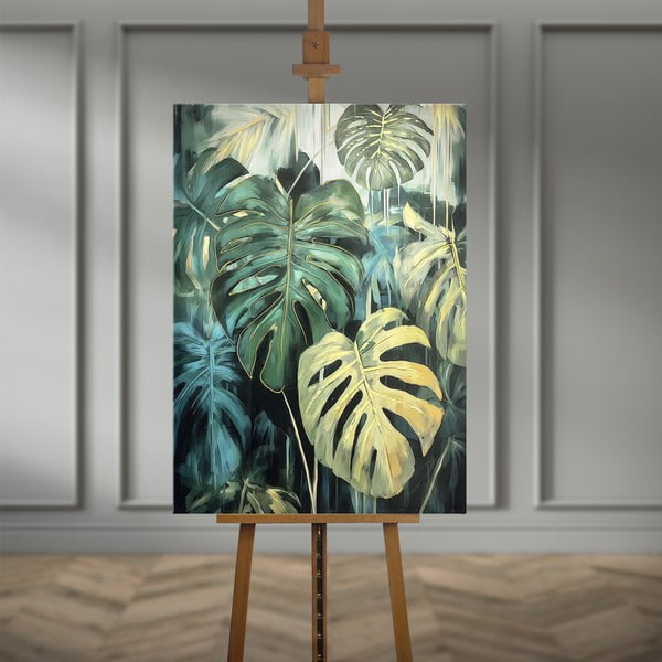 Картина с ръчно рисувани елементи 70x100 cm Monstera – Styler-image-4