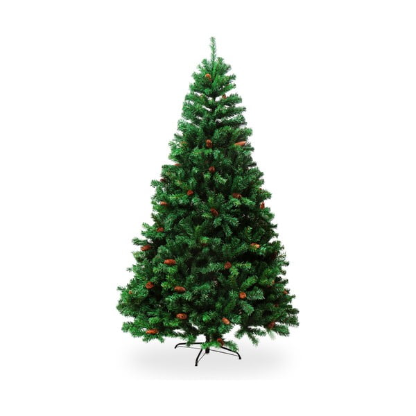 Umělá vánoční borovice se šiškami, výška 2,1 m