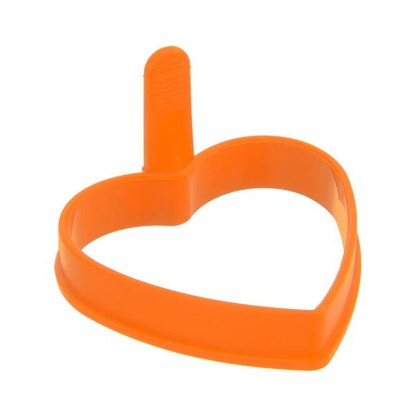 Оранжева силиконова форма за палачинки/валявици Сърце, 9,5 x 9 cm - Orion
