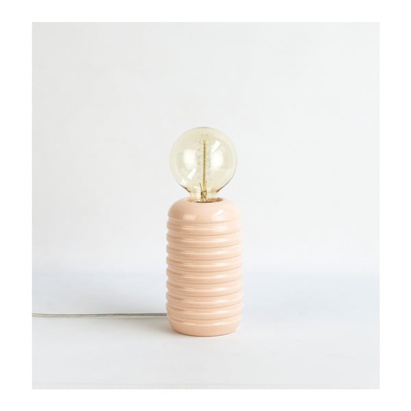 Růžová stolní lampa z keramiky Velvet Atelier Twist