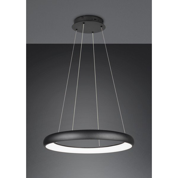 Черно LED затъмняващо се висящо осветително тяло с метален абажур ø 75 cm Cardona – Trio-image-2