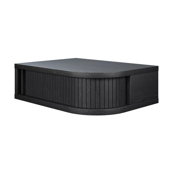 Черно нощно шкафче от дъб Farsta – Woodman-image-2