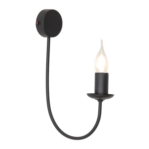 Черна стенна лампа Sconce Feb Black Uno - Glimte