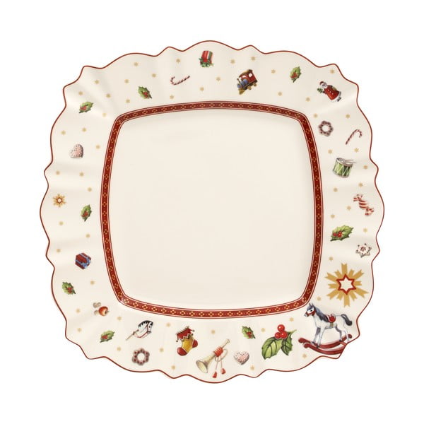 Бяла порцеланова чиния с коледен мотив Villeroy & Boch, 28 x 28 cm - Villeroy&Boch