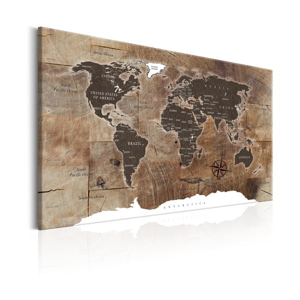 Bimago Карта на света за стена , 120 x 80 cm Wooden Mosaic - Artgeist-image-2
