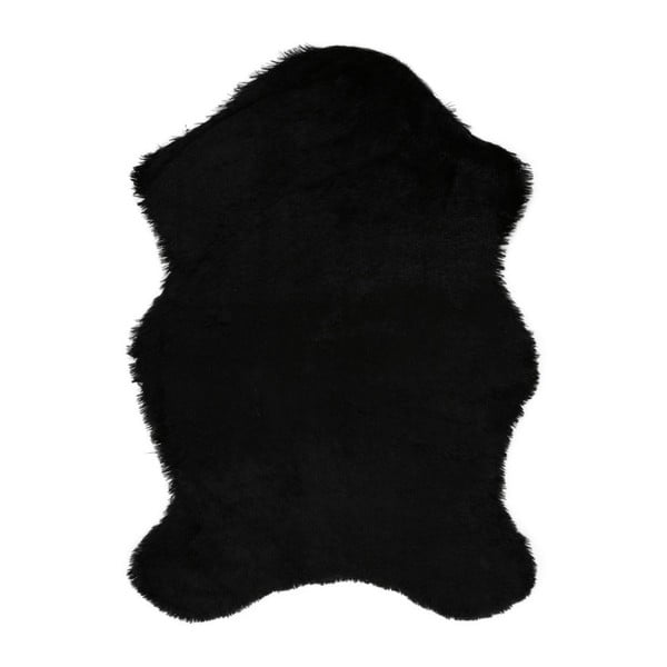 Черен килим от изкуствена кожа Pelus Black, 75 x 100 cm - Unknown