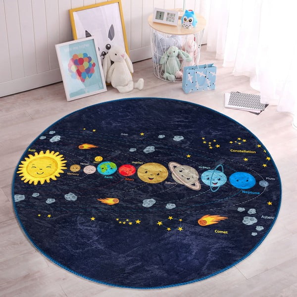 Тъмносин детски килим ø 100 cm Comfort – Mila Home-image-2