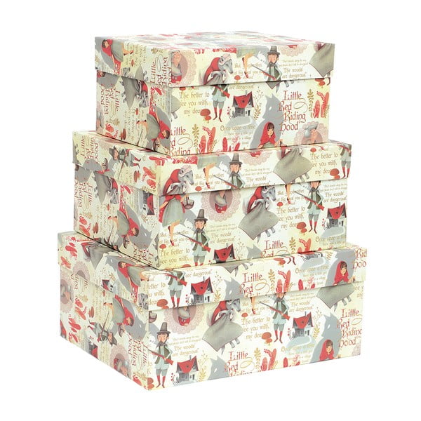 Подаръчни кутии в комплект от 3 броя броя Little Red Riding Hood - Kartos