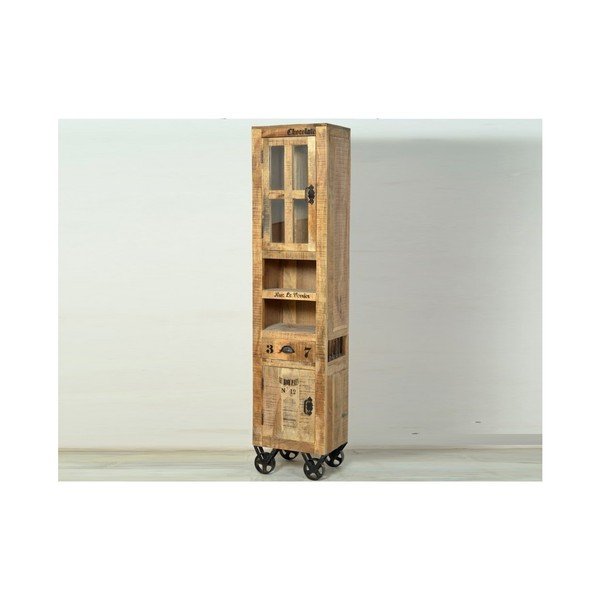 Vysoká koupelnová skříň z mangového dřeva SOB Rhein-image-1