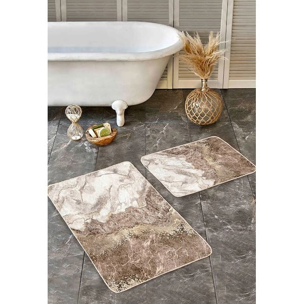 Кафяви изтривалки за баня в комплект от 2 бр. 60x100 cm - Mila Home-image-4
