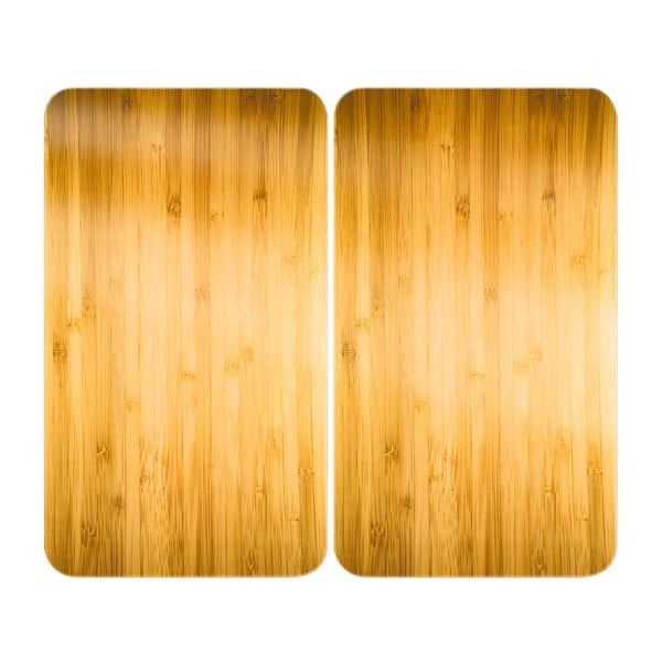 Капаци за печка 2 бр. от закалено стъкло 52x30 cm Wooden – Maximex