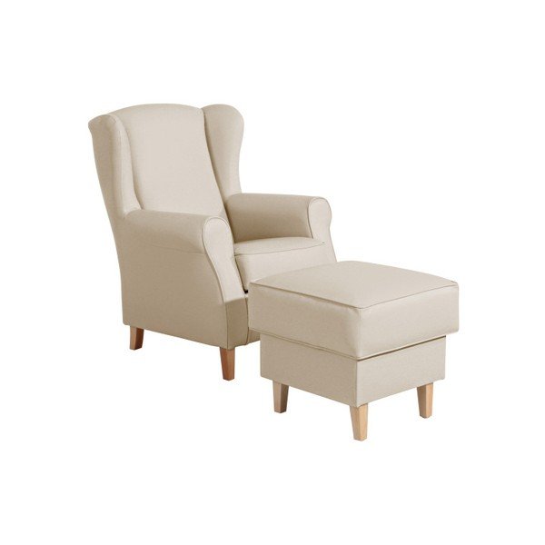 Béžová podnožka z imitace kůže Max Winzer Lorris Beige-image-1