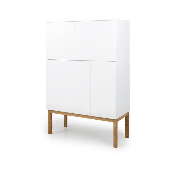 Бял скрин с четири врати и дъбови крака , 92 x 138 cm Patch - Tenzo-image-2