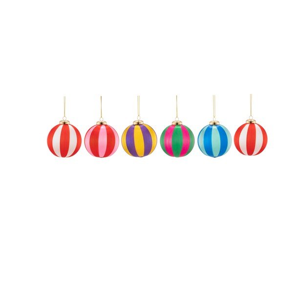 Текстилни коледни топки в комплект 6 бр. 23,5 cm Yarn Stripe – Sass & Belle