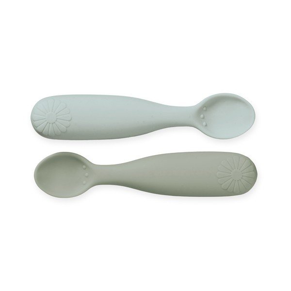 Бебешки лъжички от силикон в цвят каки/светлосиньо в комплект от 2 бр. Olive Mix – Cam Cam Copenhagen