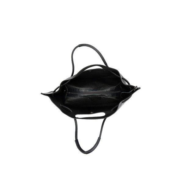 Черна кожена чанта Angela - Mangotti Bags-image-4