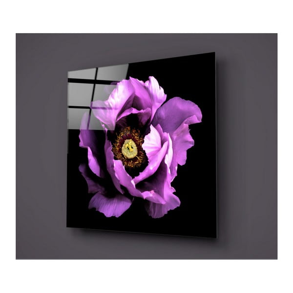 Черно и лилаво рисуване върху стъкло Calipsa Purple, 30 x 30 cm - Insigne