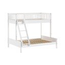 Бяло детско легло 140x200/90x200 cm от масивен бук двуетажно с включена подматрачна рамка Forrest – Vipack