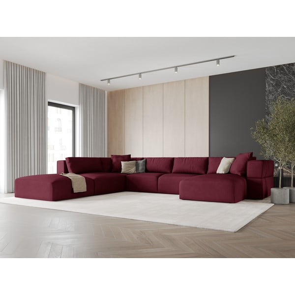 Бордо ъгъл U-образен диван, ляв ъгъл Esther – Milo Casa-image-1