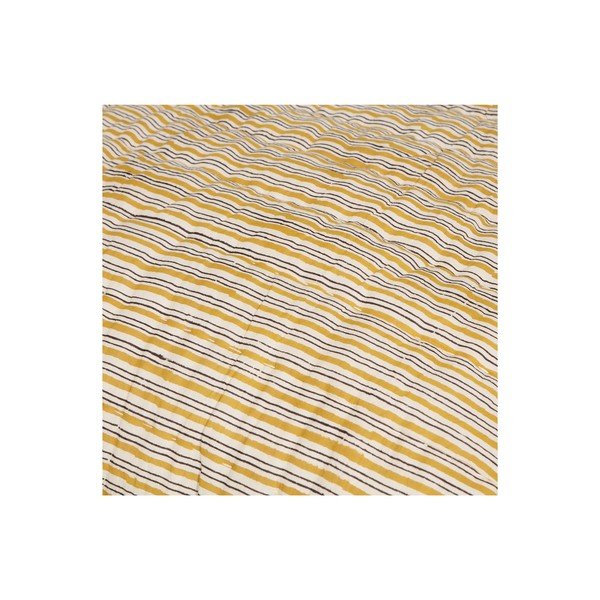 Памучна покривка за двойно легло в цвят горчица 220x265 cm Chevron – BePureHome-image-4