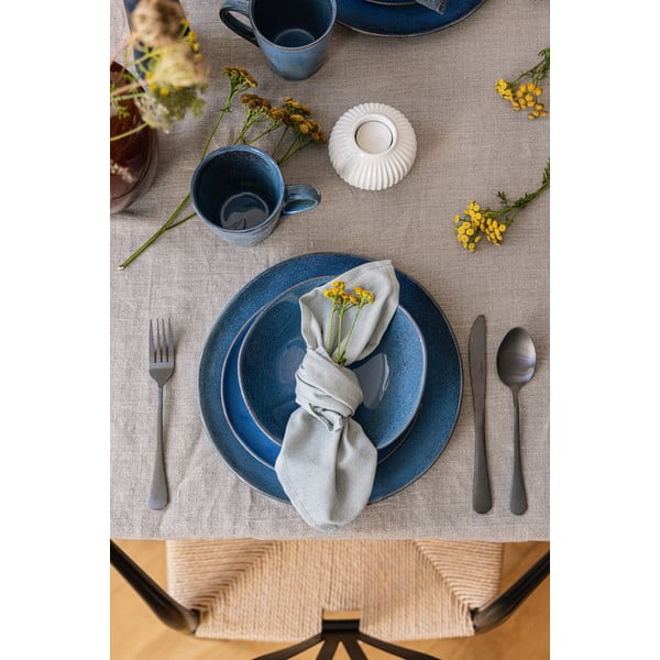 Тъмносин комплект за хранене от каменна керамика 16 бр. Glosia - Bonami Selection-image-2