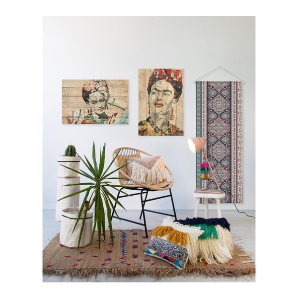 Табела за стена от борова дървесина , 40 x 60 cm Collage of Frida - Madre Selva-image-1