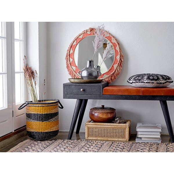 Декоративна възглавница Мандала в черно и бежово, ø 36 cm - Bloomingville-image-1