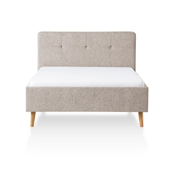 Сиво/кафяво двойно легло 140x200 cm тапицирано без ламелно дъно Smart – Meise Möbel-image-3