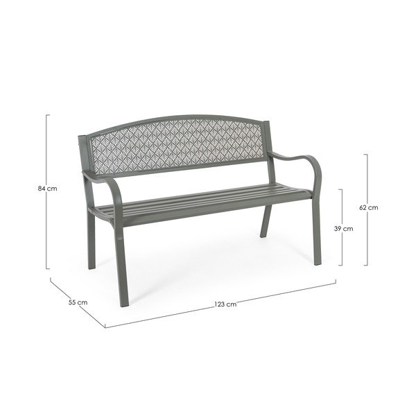 Градинска пейка метална в цвят каки Lizette – Bizzotto-image-4