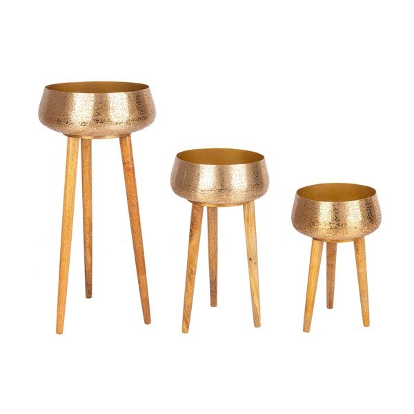 Метални ръчно изработени покрития за кашпи в комплект 3 бр. ø 37,5 cm Varanasi – Bizzotto