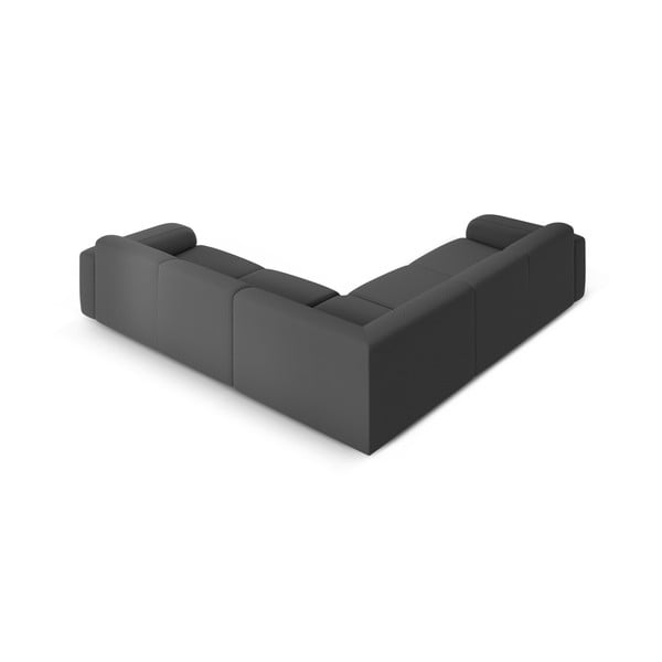 Тъмносив ъглов диван от букле (променлив/L форма) Molino – Micadoni Home-image-3