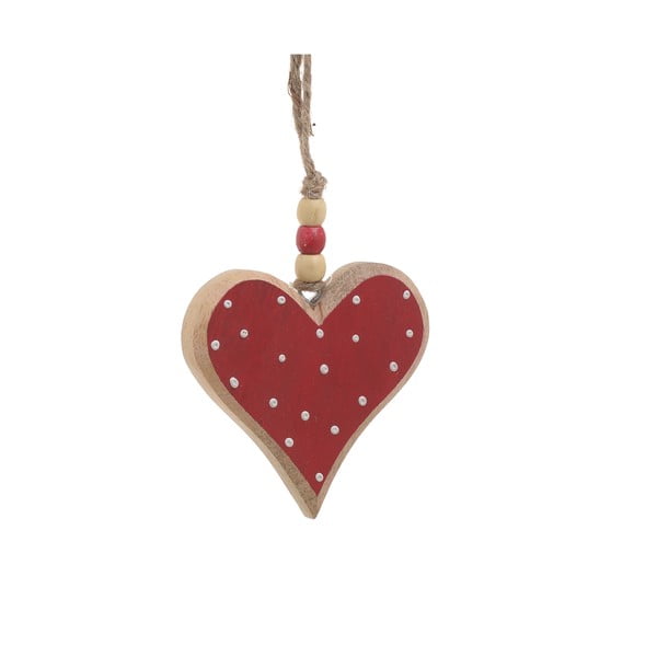 Коледна дървена висяща украса във формата на сърце Антонио - InArt