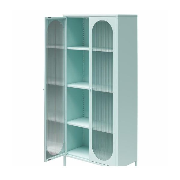 Светлосиня метална витрина 80x186x40 cm Luna – Støraa-image-3
