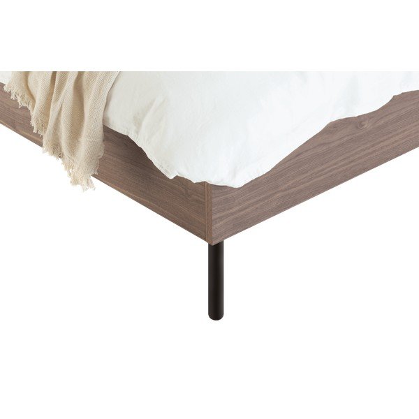 Двойно легло 200x200 cm тапицирано/ПДЧ от декор от орех с включена подматрачна рамка в тъмно естествен цвят Streiko – noo.ma-image-4