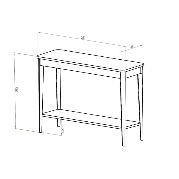 Тъмно сива конзолна масичка Ashme, широчина 85 cm - Ragaba-image-1