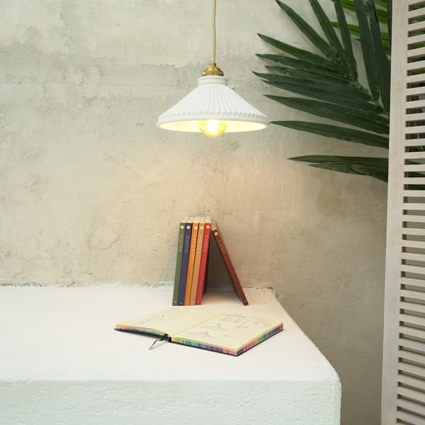 Бяло висящо осветително тяло, височина 150 cm Elena - SULION-image-1