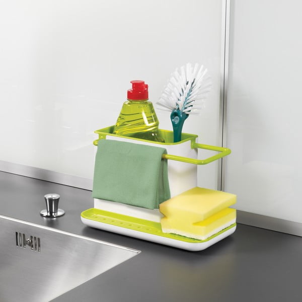 Бяла и зелена кухненска стойка за перилни препарати Caddy Sink Tidy - Joseph Joseph-image-1