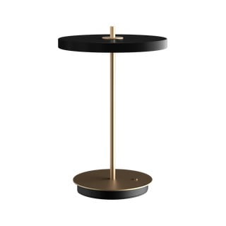 Черна LED затъмняваща се настолна лампа с метален абажур (височина 31 cm) Asteria Move – UMAGE