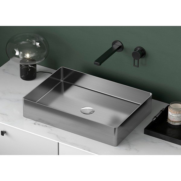 Мивка от неръждаема стомана в сребристо 50x35 cm Aurum – Sapho-image-1