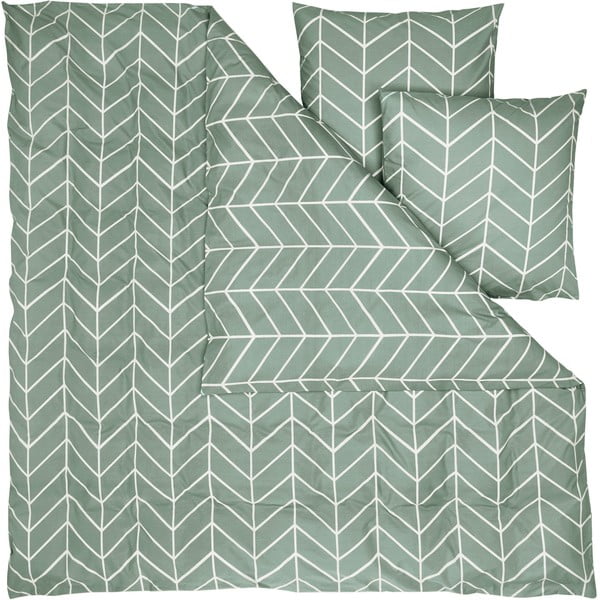 Зелено памучно спално бельо за двойно легло by46 , 200 x 200 cm Mirja - Westwing Collection